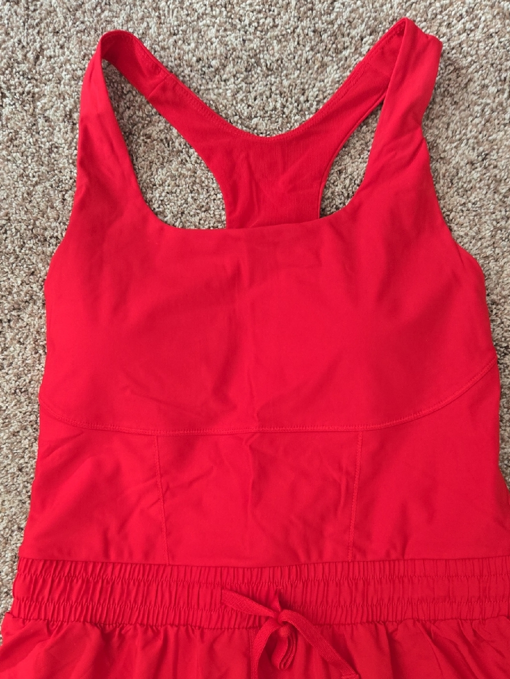 EUC Fabletics Bright Red Athletic Tank and Drawstring Waist Pants Set - Picture 5 of 9